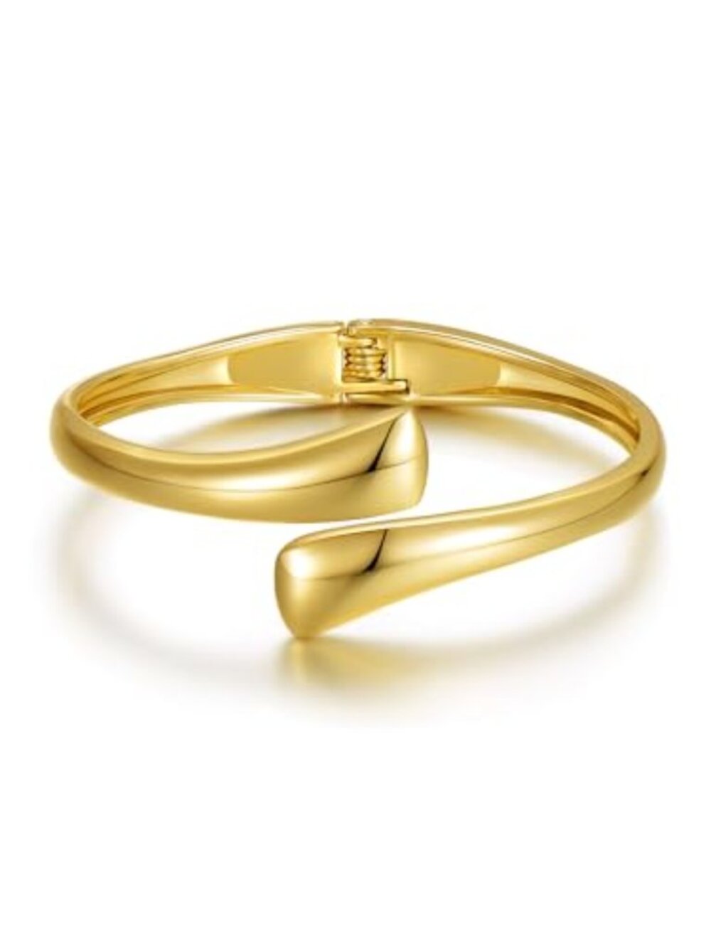 New - Gold‎ Plated Cuff Bangle Bracelets For Women Trendy Hinged Cuff Open Wide